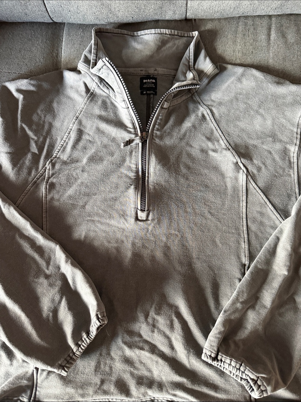 Prana Men's Half-Zip Sweater in Taupe Gray